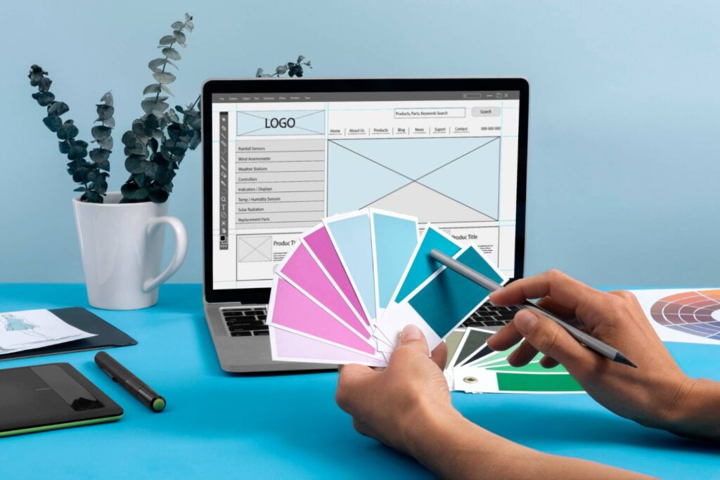 Still life of graphic design office