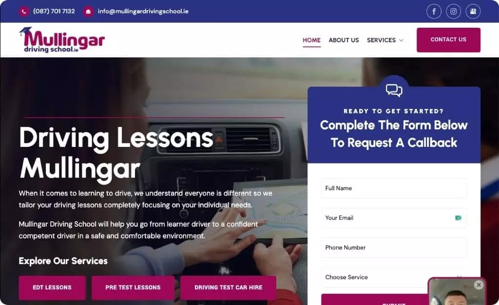 Mullingar Driving School Hero Section