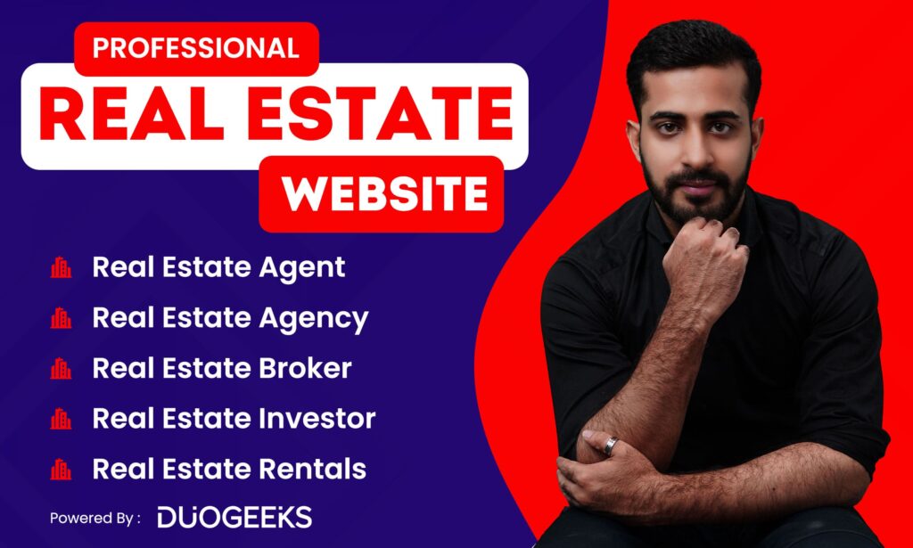 A real estate website with the words professional real estate website.